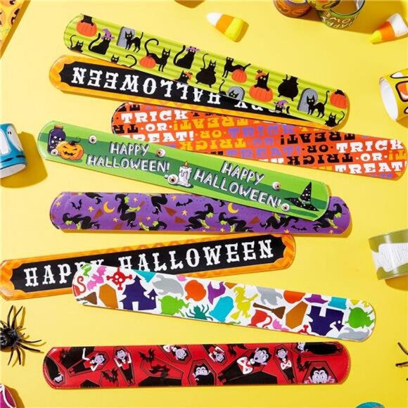 48 PCS Halloween Slap Bracelets for Kids, Friendship Bracelets Bulk - Picture 6 of 8